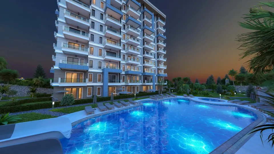 The pool at night